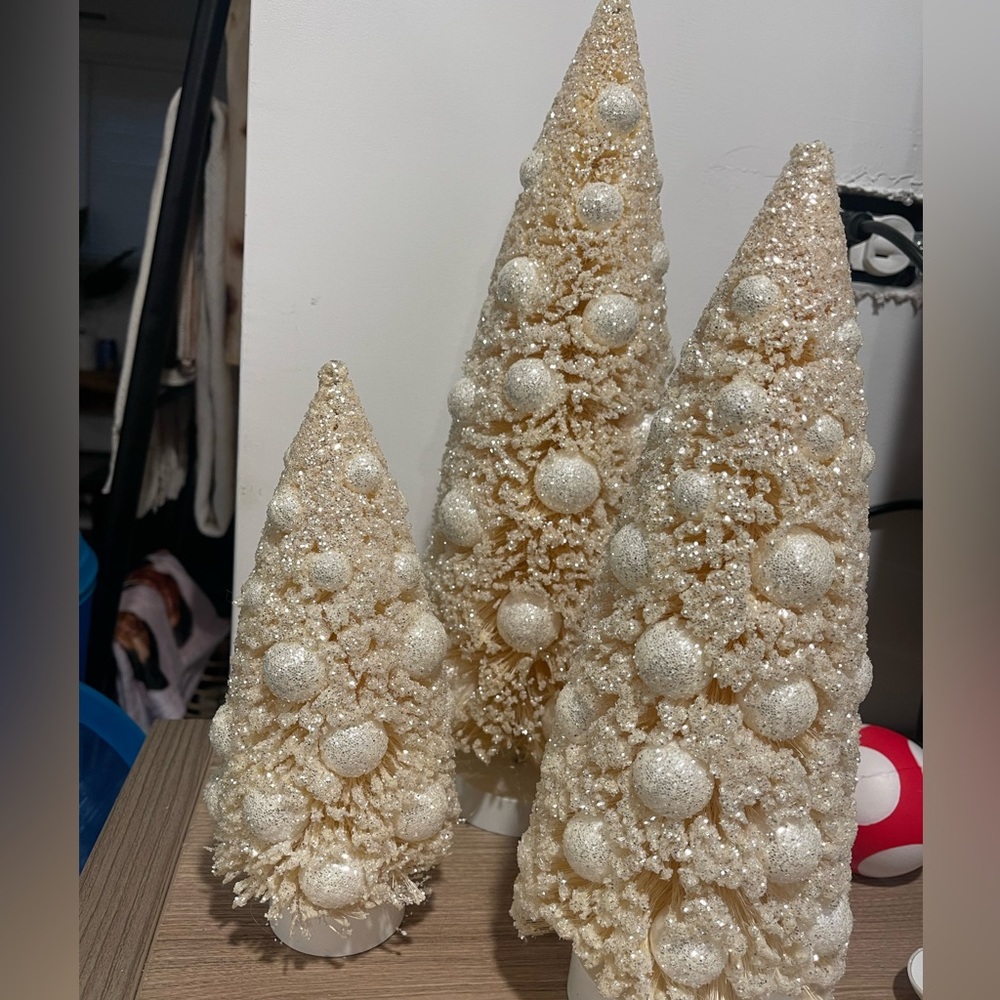 3pcs white Christmas tree decor